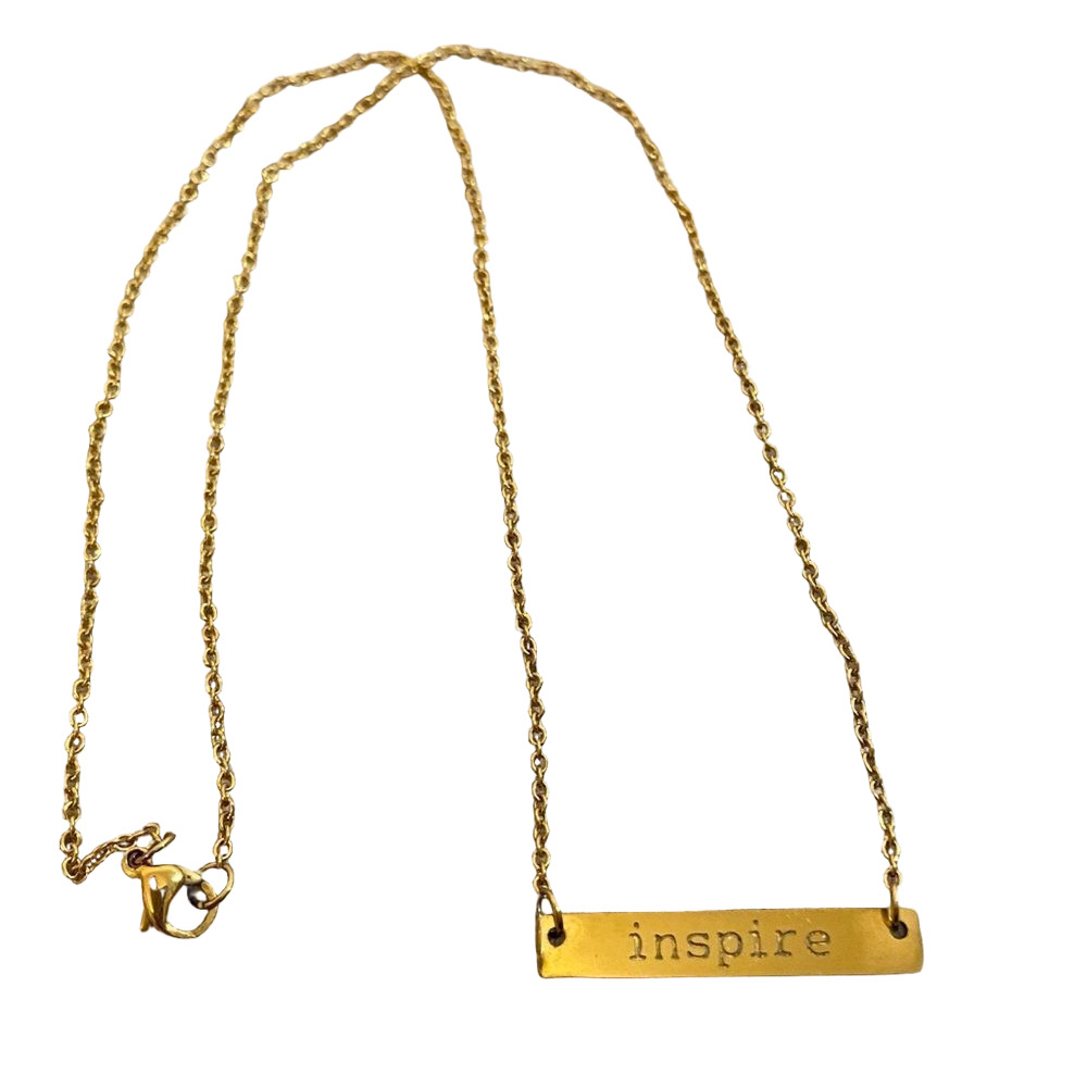 Jook & Nona “Inspire” Gold Tone Bar Necklace